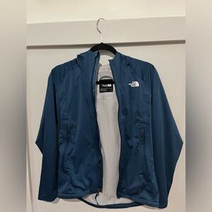Northface raincoat turquoise girls size large like new